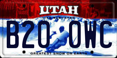 UT license plate B200WC