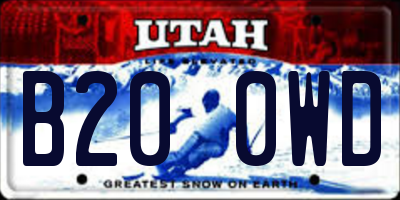 UT license plate B200WD