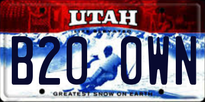 UT license plate B200WN