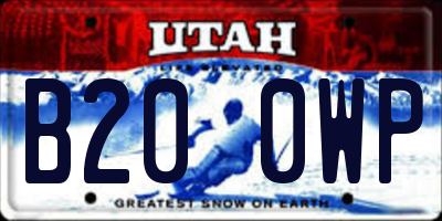 UT license plate B200WP
