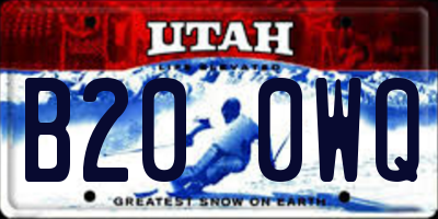 UT license plate B200WQ