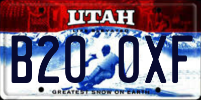 UT license plate B200XF