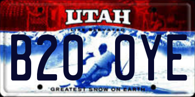 UT license plate B200YE