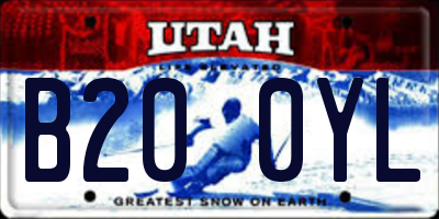 UT license plate B200YL