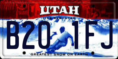 UT license plate B201FJ