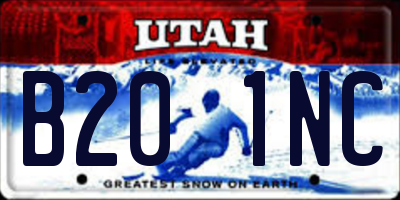 UT license plate B201NC