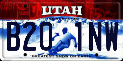 UT license plate B201NW