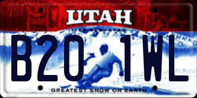 UT license plate B201WL