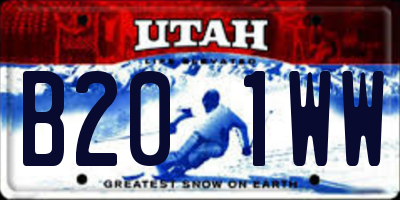 UT license plate B201WW