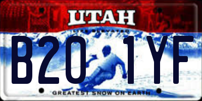 UT license plate B201YF