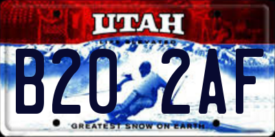 UT license plate B202AF