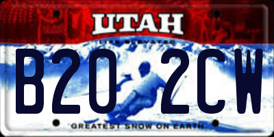 UT license plate B202CW