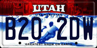 UT license plate B202DW