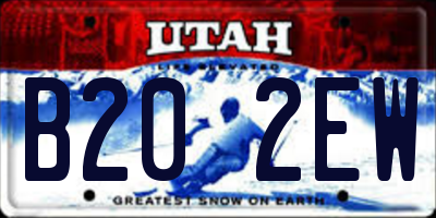 UT license plate B202EW