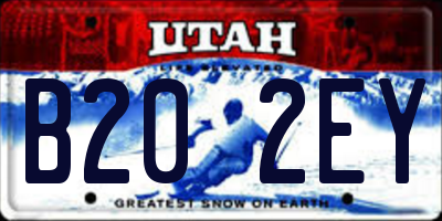 UT license plate B202EY