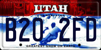 UT license plate B202FD