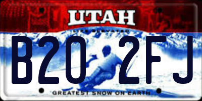 UT license plate B202FJ
