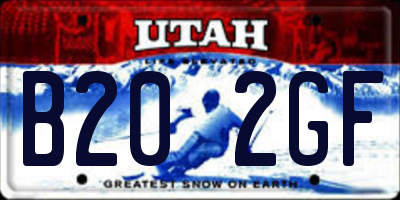 UT license plate B202GF