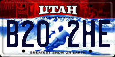UT license plate B202HE