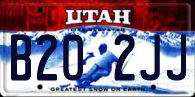 UT license plate B202JJ