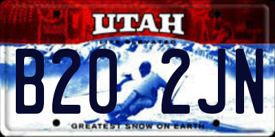 UT license plate B202JN