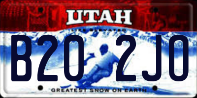 UT license plate B202JO