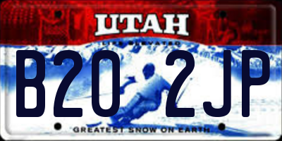 UT license plate B202JP