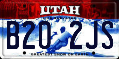UT license plate B202JS
