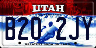 UT license plate B202JY