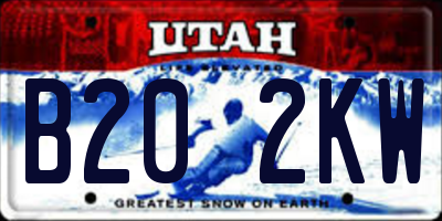 UT license plate B202KW