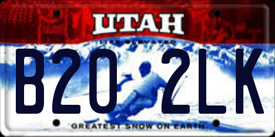 UT license plate B202LK