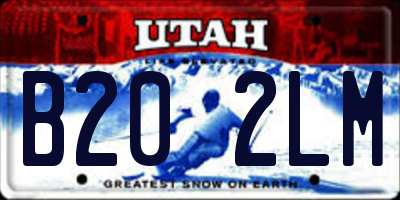UT license plate B202LM