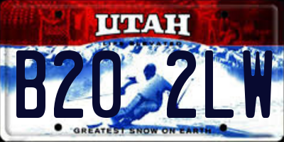 UT license plate B202LW