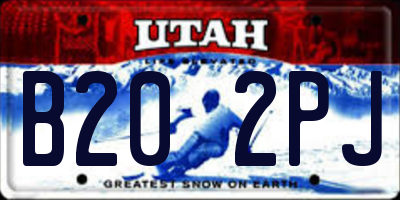 UT license plate B202PJ