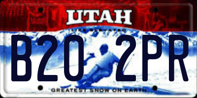 UT license plate B202PR