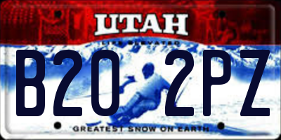 UT license plate B202PZ