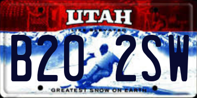 UT license plate B202SW
