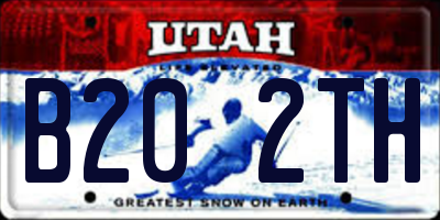 UT license plate B202TH