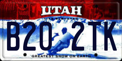 UT license plate B202TK