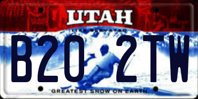 UT license plate B202TW