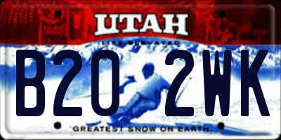 UT license plate B202WK