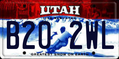 UT license plate B202WL