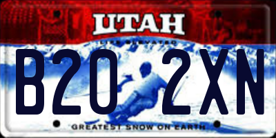 UT license plate B202XN