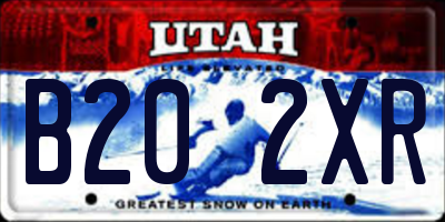 UT license plate B202XR