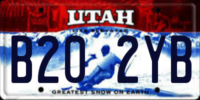 UT license plate B202YB