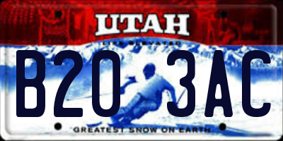 UT license plate B203AC