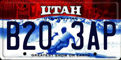 UT license plate B203AP