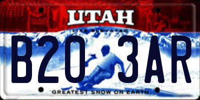 UT license plate B203AR