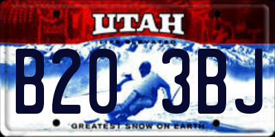 UT license plate B203BJ