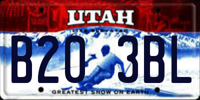 UT license plate B203BL